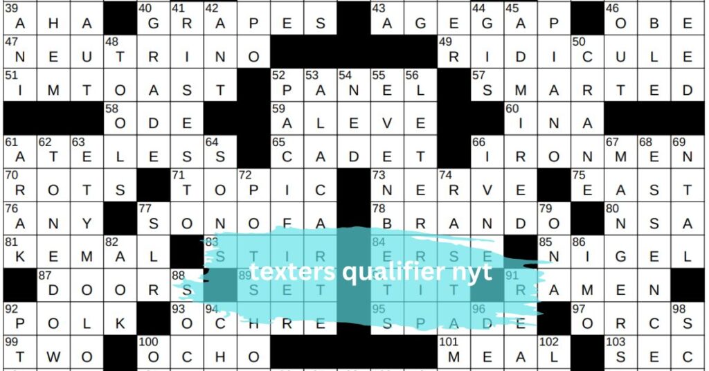 texters qualifier nyt